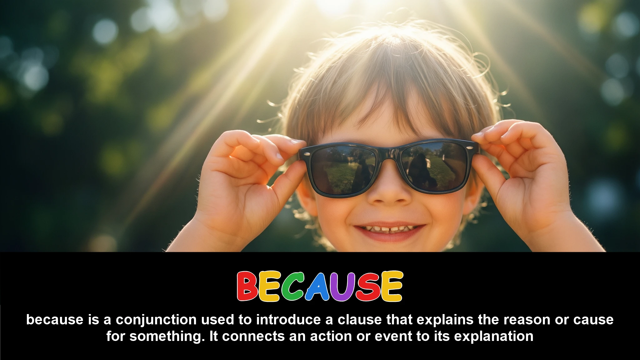 English Illustration for because